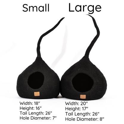 Monstera Leaf Wool Cat Cave