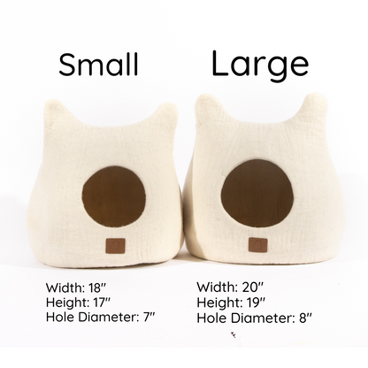 Peekaboo Ocean Blue Wool Cat Cave